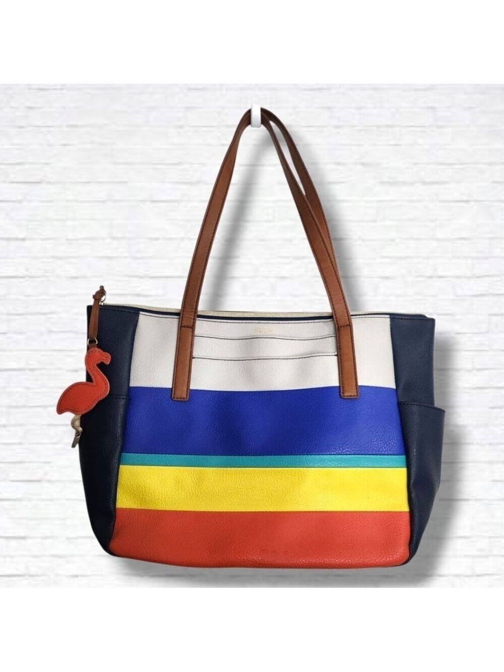 Relic By Fossil Multi Colour Zippered Beach Tote Bag
